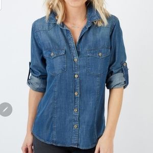 Anthropologie Cloth & Stone Long Sleeve Shirt Sz XS